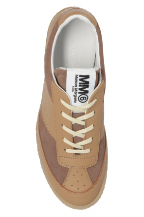 スニーカー Mm6 Maison Margiela  Logo sneakers Kids White & Grey Elastic Logo Sneakers by MM6 Maison